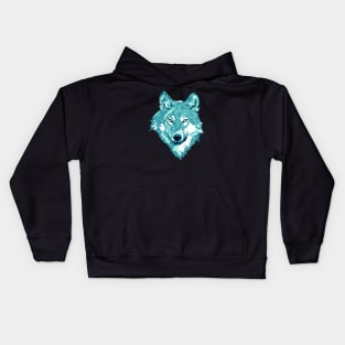 Aqua Lone Wolf Totem Animal Spirit Guide Cheeky Witch Kids Hoodie